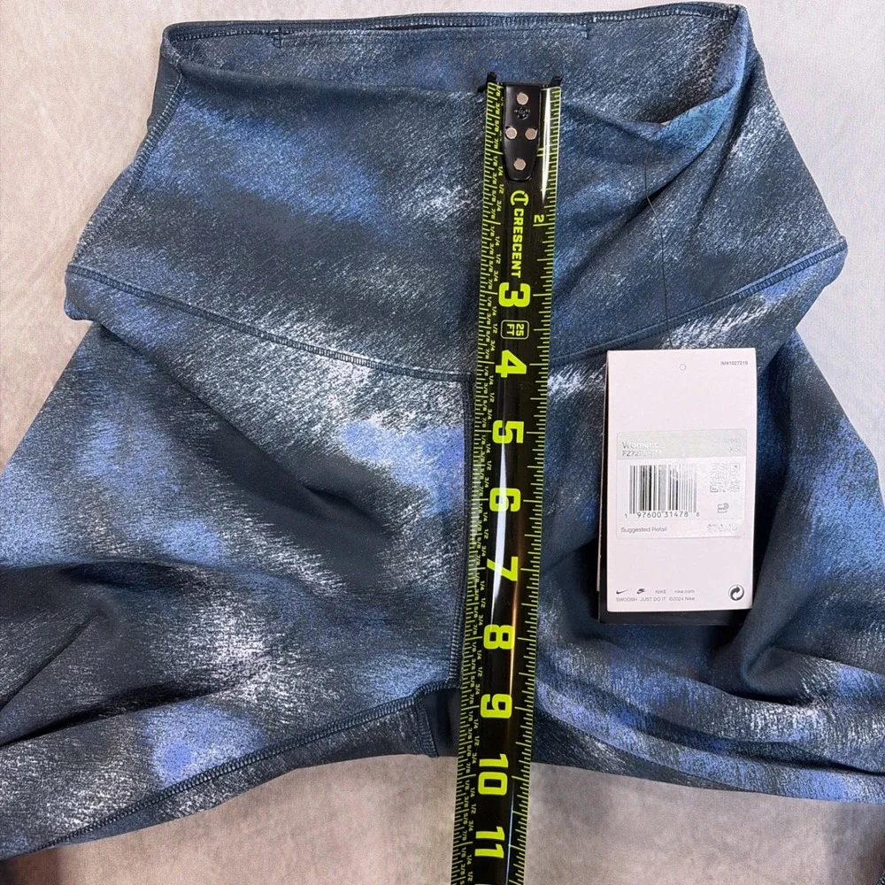 Nike One Dri-FIT Leggings Womens XS Blue NEW High Rise 7/8 Training Tights.